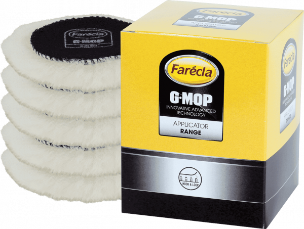 Farecla-lot-de-5-pad-en-laine-dagneau-naturel-pour-cutting-polissage-tres-abrasif-chez-akrro-detailing.png Pad de polissage très abrasif en laine d'agneau Lambs whool pad G-Mop - Farécla