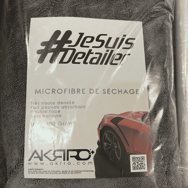 Je-Suis-Detailer-JSD-Microfibre-de-sechage-auto-moto-tres-haute-densite-1400gsm-akrro-detailing.png Microfibre de séchage voiture double face 1400gsm 60x90cm - Je Suis Detailer