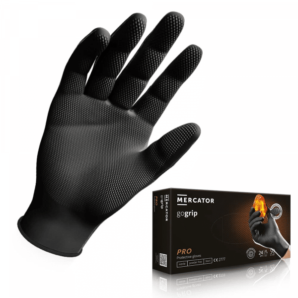 Gants de Detailing (boite de 100)  Noir en Nitrile Ultra Résistants - Mercator