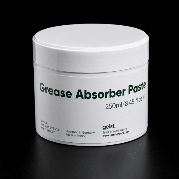 Pot de Geist Grease Absorber Paste 250 ml, pate absorbante pour eliminer les taches de graisse et d'huile sur les cuirs automobiles, canapés et maroquinerie